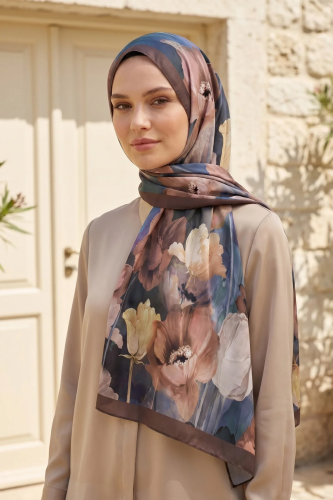 Spring Model Retro Desen Şal Lale - 16