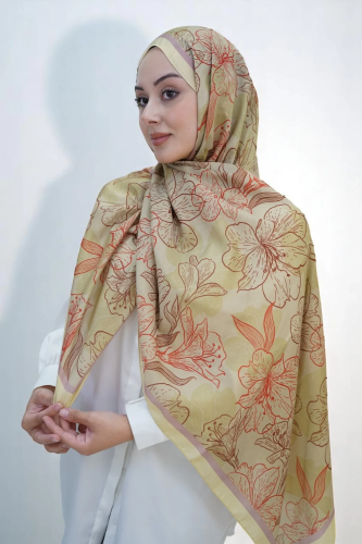 Zambak Model Retro Desen Retro Şal - 12