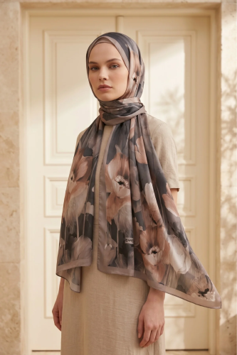 Spring Model Retro Desen Şal Lale - 8