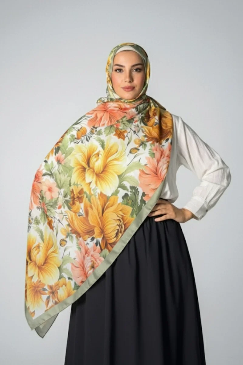 Manolya Model Retro Desen Şal - 1