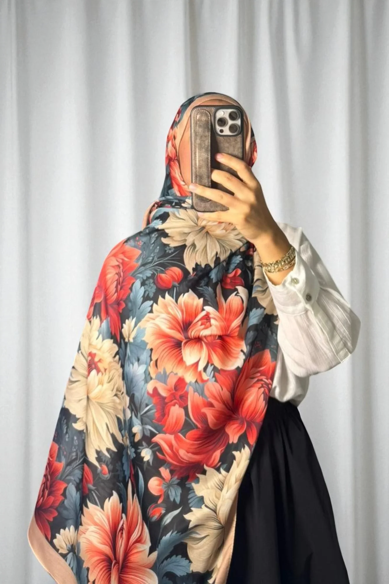 Manolya Model Retro Desen Şal - 11