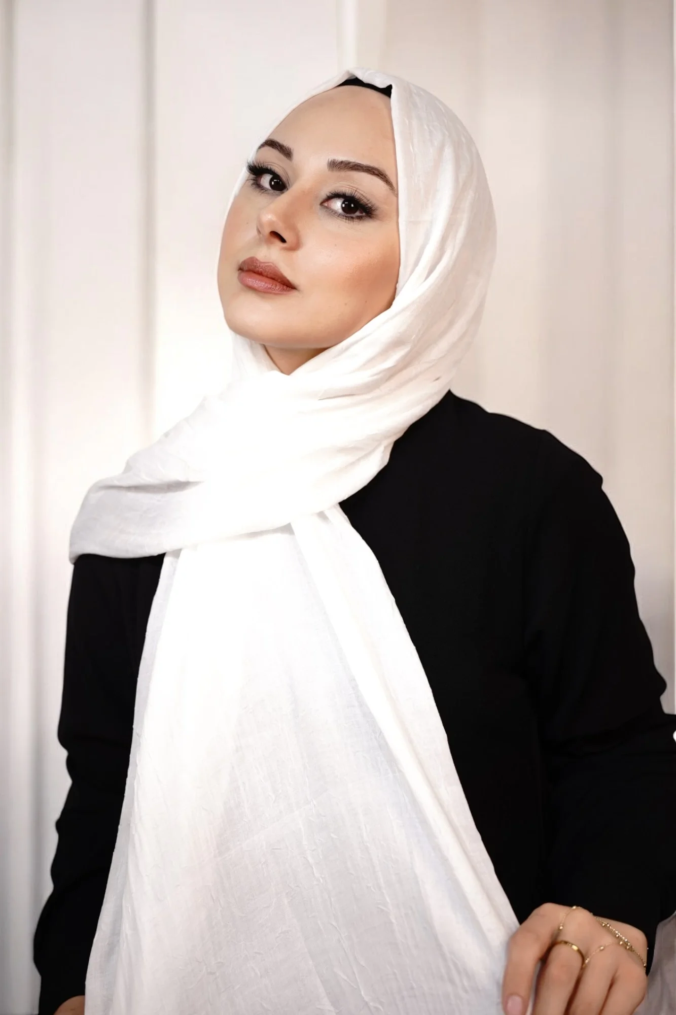 Bambu Şal - Beyaz
