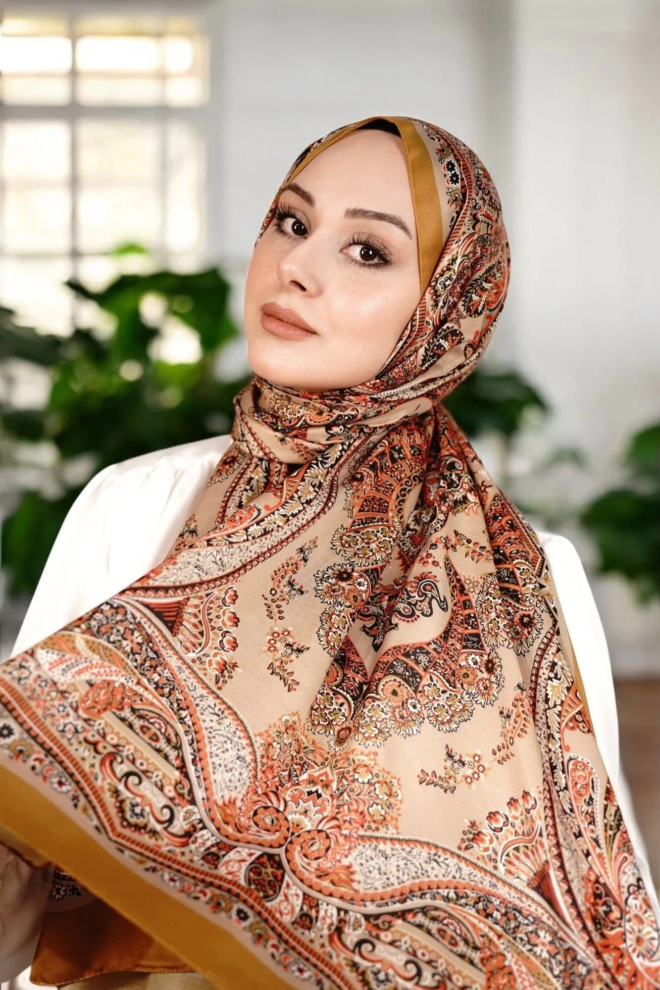 Ürgüp Model Retro Şal - Koyu Sarı