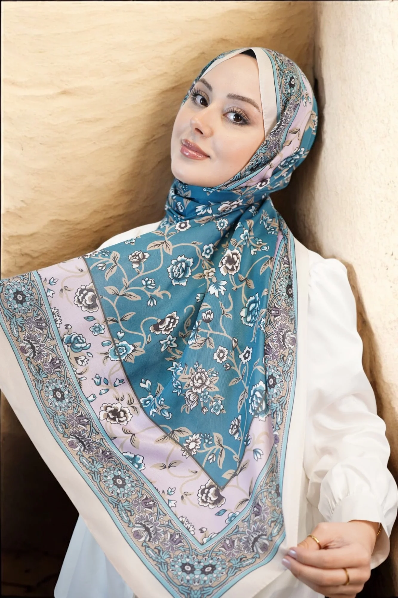 Flower Model Retro Desen Şal - 6